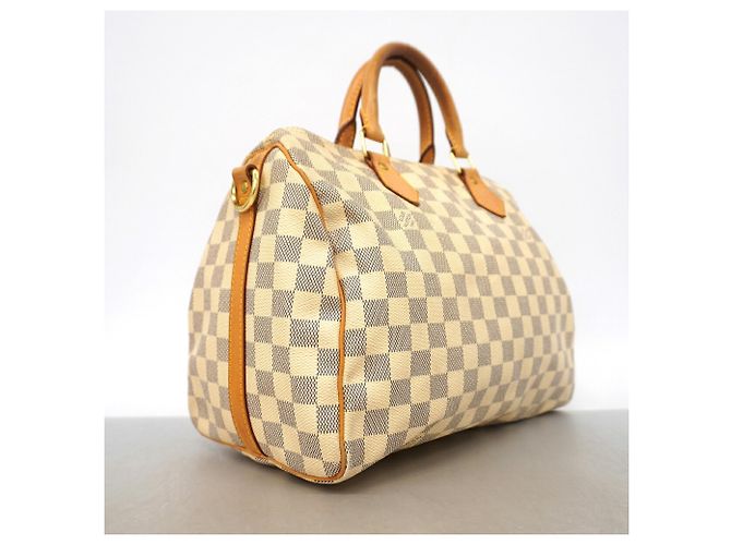 Borsa Louis Vuitton Damier Azur Speedy Bandoulière 30 Bianco - vista 2