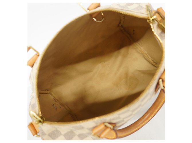 Borsa Louis Vuitton Damier Azur Speedy Bandoulière 30 Bianco - vista 4