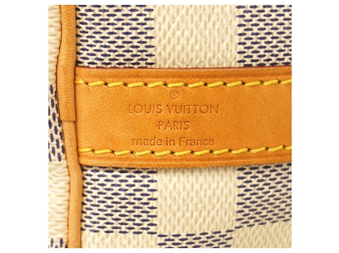 Borsa Louis Vuitton Damier Azur Speedy Bandoulière 30 Bianco - vista 5