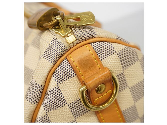 Borsa Louis Vuitton Damier Azur Speedy Bandoulière 30 Bianco - vista 9
