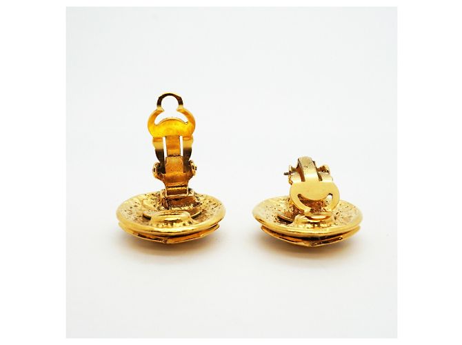 Pendientes de clip Chanel chapados en oro Dorado - vista 3