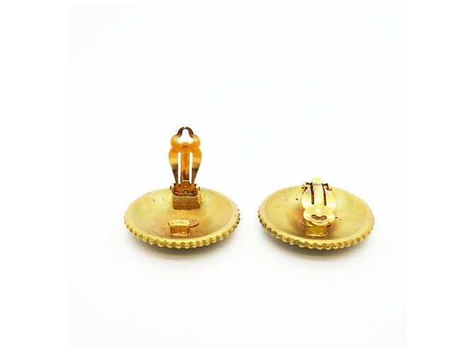 Pendientes de clip Chanel chapados en oro Dorado - vista 3