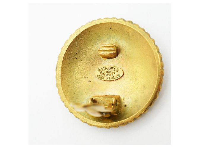 Pendientes de clip Chanel chapados en oro Dorado - vista 4