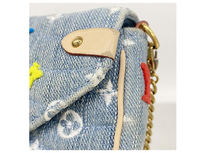 Louis Vuitton New Wave Pochette Schultertasche mit Kette Hellblau - Ansicht 10