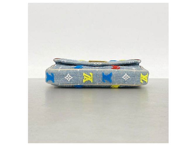 Louis Vuitton New Wave Pochette Schultertasche mit Kette Hellblau - Ansicht 3