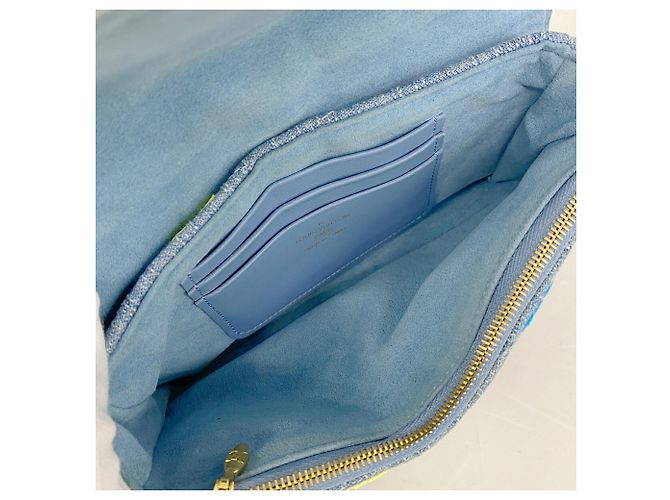 Louis Vuitton New Wave Pochette Schultertasche mit Kette Hellblau - Ansicht 4