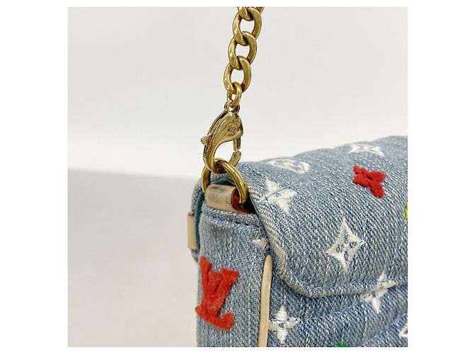 Louis Vuitton New Wave Pochette Schultertasche mit Kette Hellblau - Ansicht 7