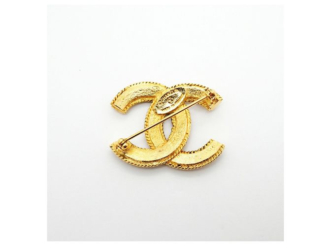 Broche Chanel Coco Mark banhada a ouro Dourado - vista 5