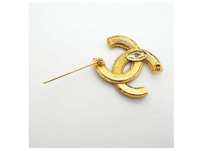Broche Chanel Coco Mark banhada a ouro Dourado - vista 6