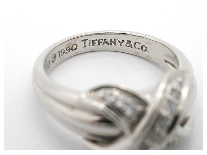 Autre Marque Anello fede Tiffany & Co. in oro bianco 18K e diamanti - vista 5