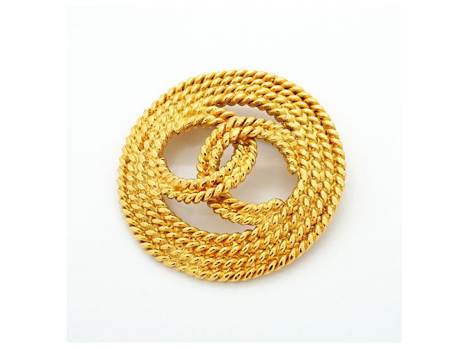 Broche Chanel plaquée or - Coco Mark Circle Doré - vue 2