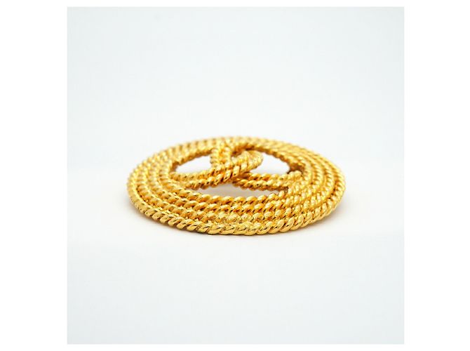Broche Chanel plaquée or - Coco Mark Circle Doré - vue 3