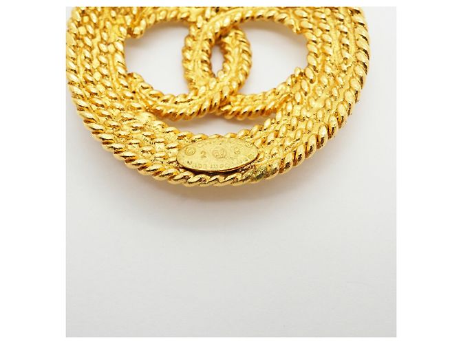 Broche Chanel plaquée or - Coco Mark Circle Doré - vue 4