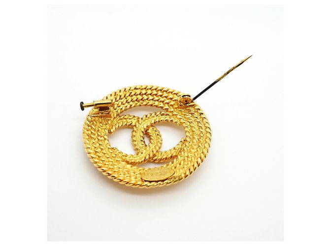 Broche Chanel plaquée or - Coco Mark Circle Doré - vue 6
