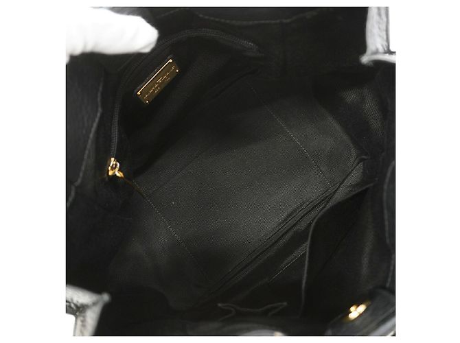 Salvatore Ferragamo Gancini Leder-Tote-Bag Schwarz - Ansicht 4