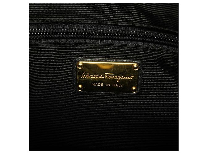 Salvatore Ferragamo Gancini Leder-Tote-Bag Schwarz - Ansicht 5