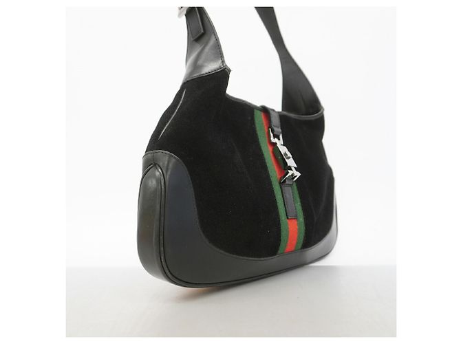 Borsa a tracolla Gucci in camoscio nero - vista 2