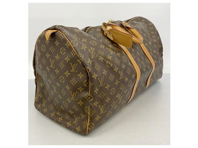 Louis Vuitton Boston Monogram Keepall 55 Castaño - vista 2