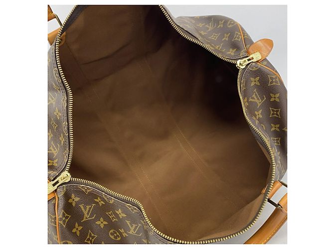 Louis Vuitton Boston Monogram Keepall 55 Castaño - vista 4