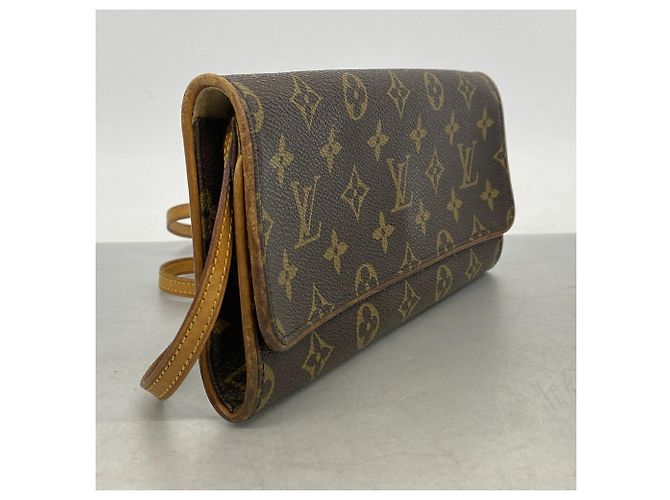Borsa a tracolla Louis Vuitton Monogram Pochette Twin GM Marrone - vista 2