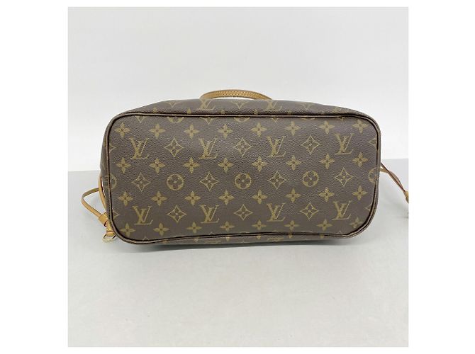 Borsa Tote Louis Vuitton Monogram Neverfull MM Marrone - vista 3