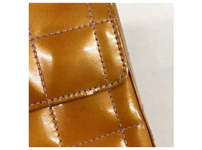 Bolso de hombro Chanel Chocolate Bar con cadena Naranja - vista 11