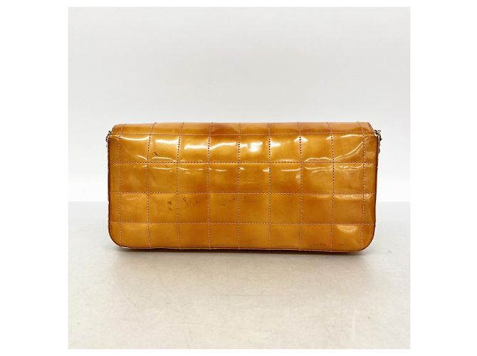 Bolso de hombro Chanel Chocolate Bar con cadena Naranja - vista 12