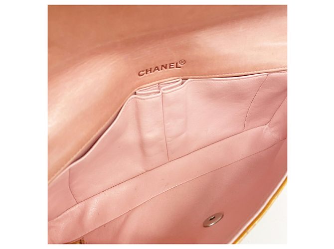 Bolso de hombro Chanel Chocolate Bar con cadena Naranja - vista 4