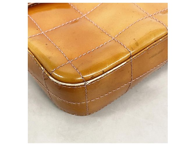 Bolso de hombro Chanel Chocolate Bar con cadena Naranja - vista 6