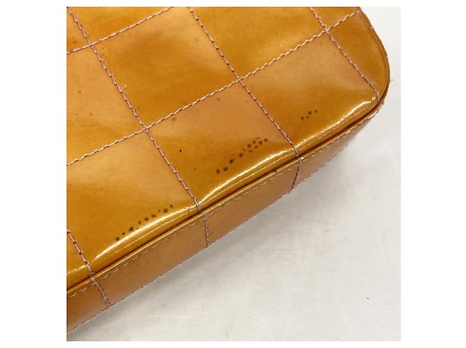 Bolso de hombro Chanel Chocolate Bar con cadena Naranja - vista 9