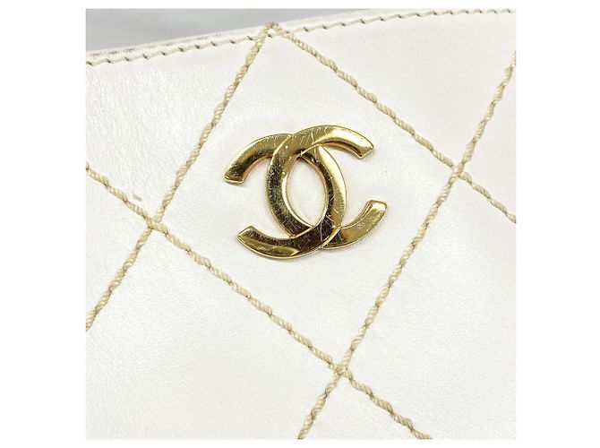 Borsa Tote Chanel in pelle bianca Bianco - vista 11
