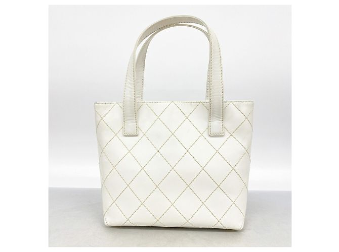 Borsa Tote Chanel in pelle bianca Bianco - vista 13