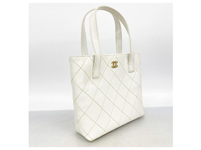 Borsa Tote Chanel in pelle bianca Bianco - vista 2