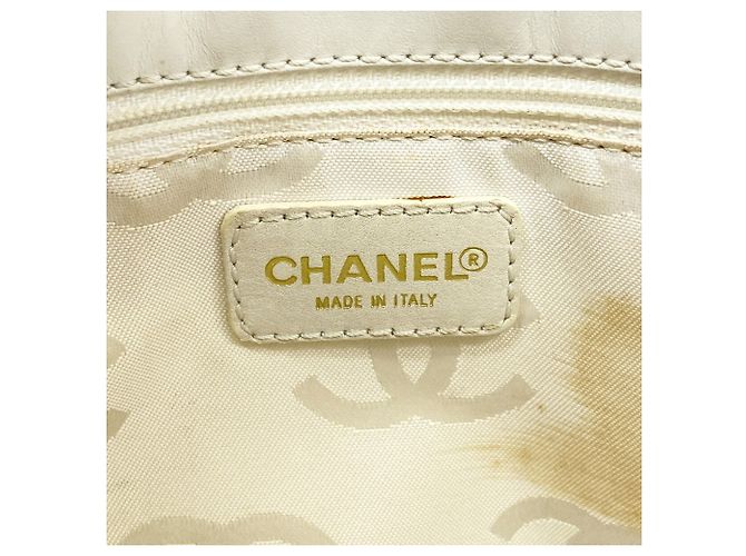 Borsa Tote Chanel in pelle bianca Bianco - vista 5