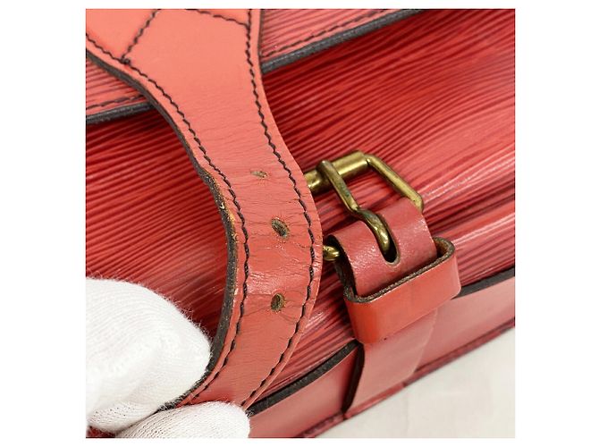 Louis Vuitton Epi Cartouchiere Schultertasche Rot - Ansicht 12