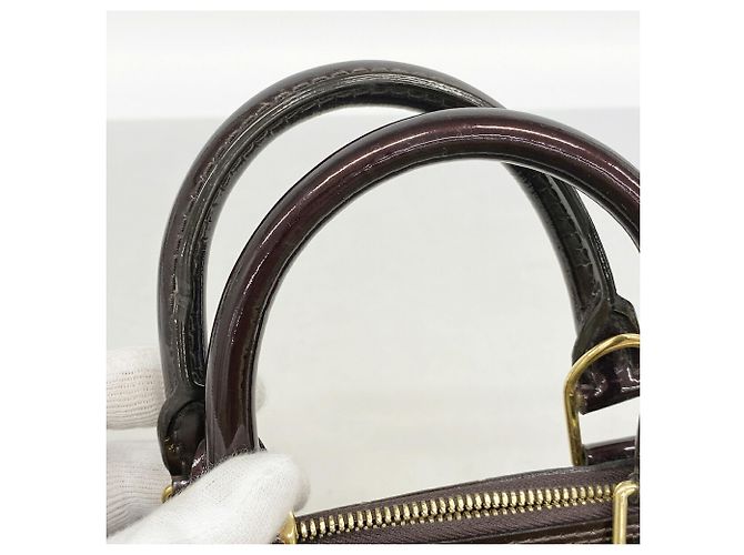 Louis Vuitton Alma BB Vernis Handtasche Bordeaux - Ansicht 10