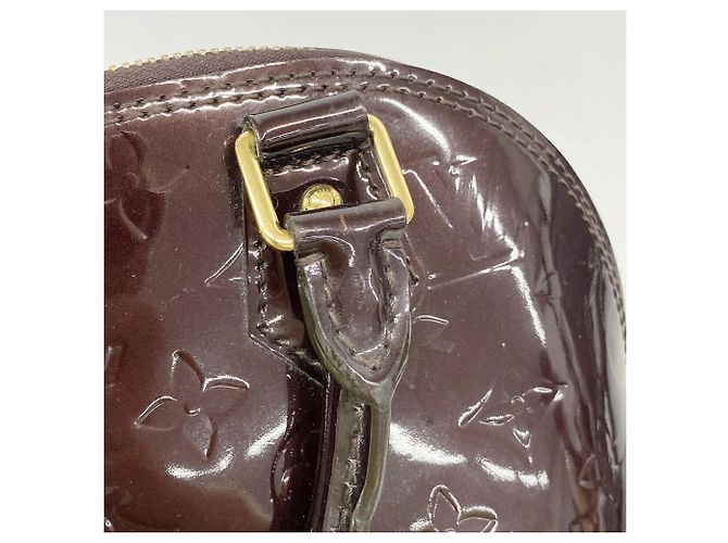Louis Vuitton Alma BB Vernis Handtasche Bordeaux - Ansicht 11