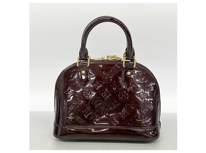 Louis Vuitton Alma BB Vernis Handtasche Bordeaux - Ansicht 12