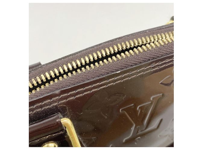 Louis Vuitton Alma BB Vernis Handtasche Bordeaux - Ansicht 8