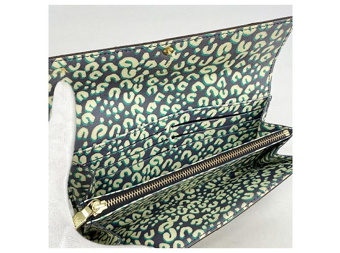 Louis Vuitton Monogram Portefeuille Sarah Leopard Long Wallet - vista 3