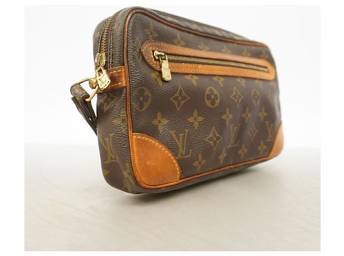 Sac Pochette Louis Vuitton Monogram Marly Dragonne GM Marron - vue 2