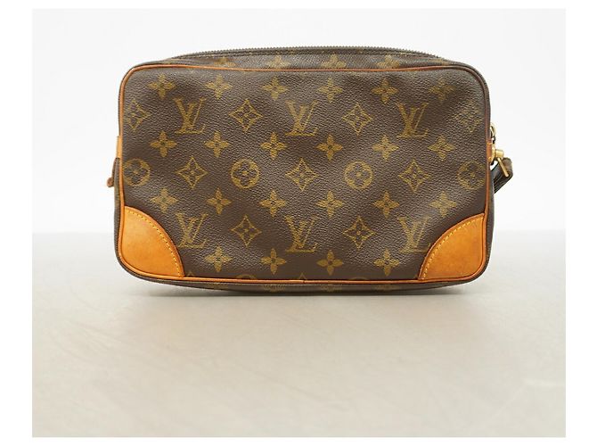 Sac Pochette Louis Vuitton Monogram Marly Dragonne GM Marron - vue 9
