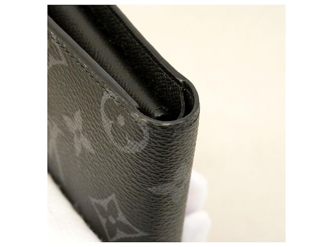 Louis Vuitton Monogram Eclipse Portefeuille Marco NM Wallet Preto - vista 6