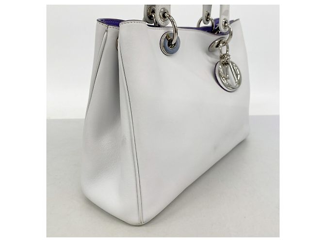 Bolsa de mão em couro Christian Dior Cinza Roxo - vista 2