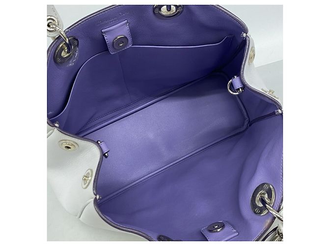 Bolsa de mão em couro Christian Dior Cinza Roxo - vista 4