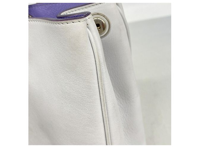 Bolsa de mão em couro Christian Dior Cinza Roxo - vista 7