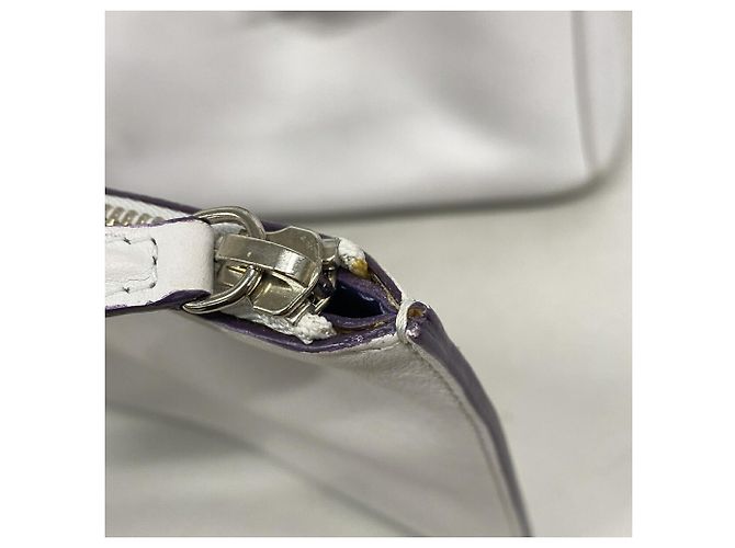 Bolsa de mão em couro Christian Dior Cinza Roxo - vista 8