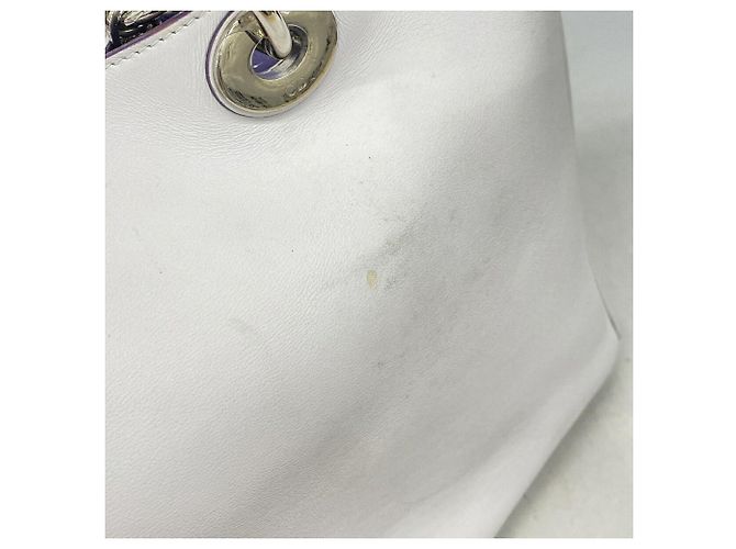 Bolsa de mão em couro Christian Dior Cinza Roxo - vista 9