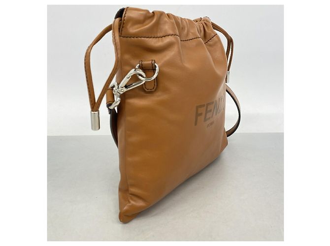 Borsa a tracolla Fendi in pelle marrone - vista 2