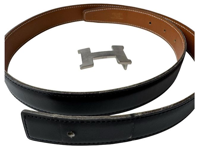 Hermès Cinturón Hermes Constance H #75 Castaño Negro - vista 13